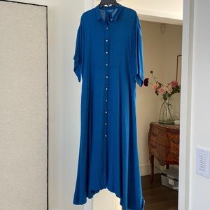 Hatch dress double blue stripes with belt